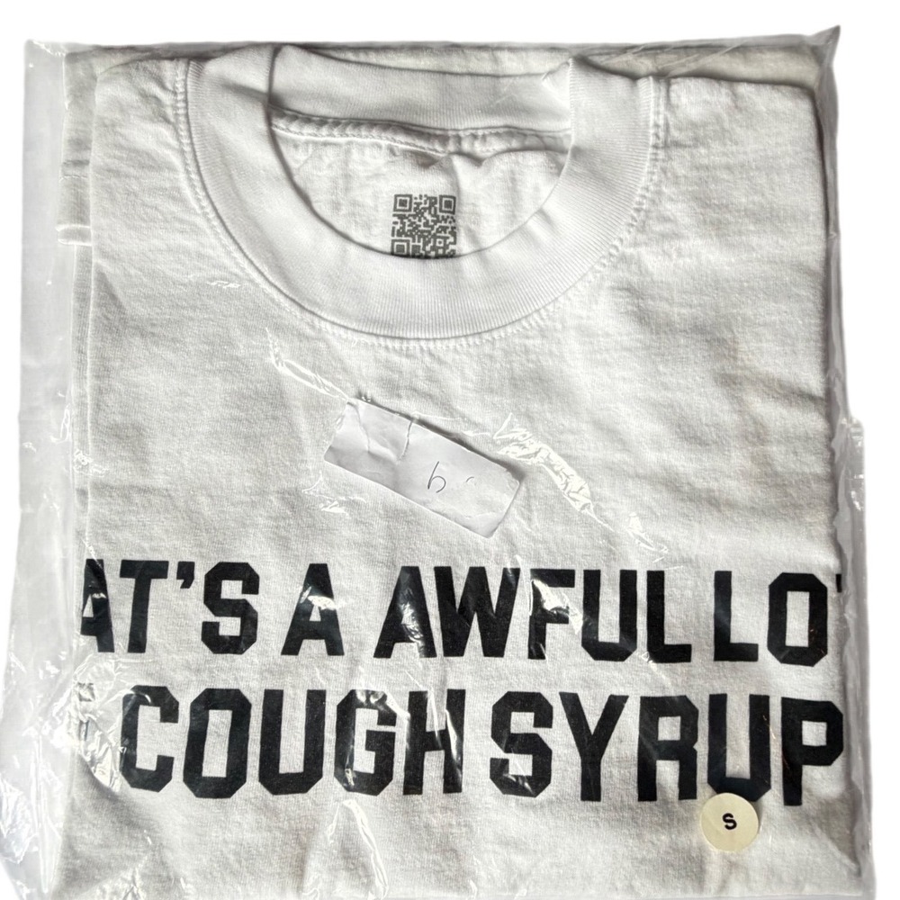Thats A Awful Lot Of Cough Syrup T-Shirt White Mens Small‎ Streetwear Tee
